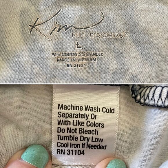 Kim Rogers Long Sleeve Tiger Print Top in Blue and White - Picture 4 of 7